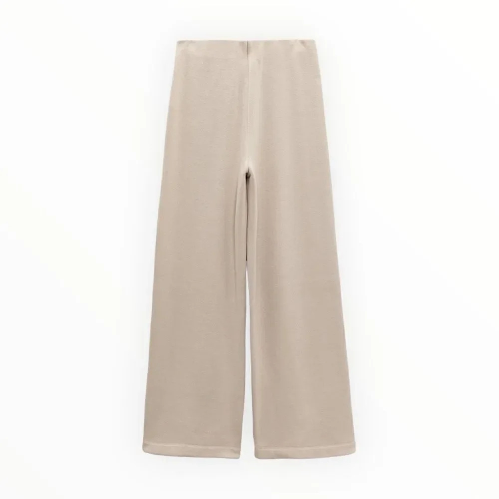 ZARA | Mink | SOFT WIDE LEG PANTS - Picture 3 of 10